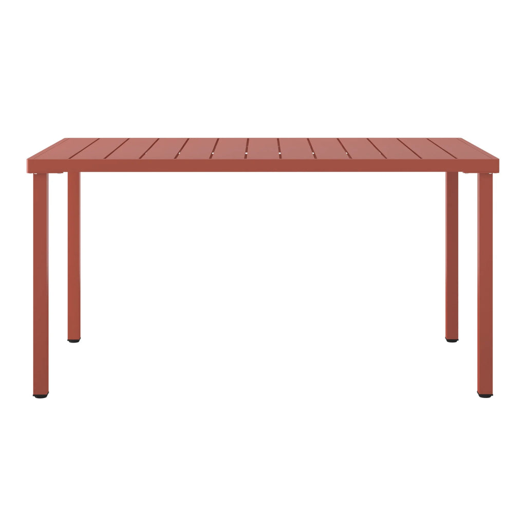 WestinTrends Playa 59" Iron Metal Outdoor Rectangular Patio Dining Table For 6, Olive Green