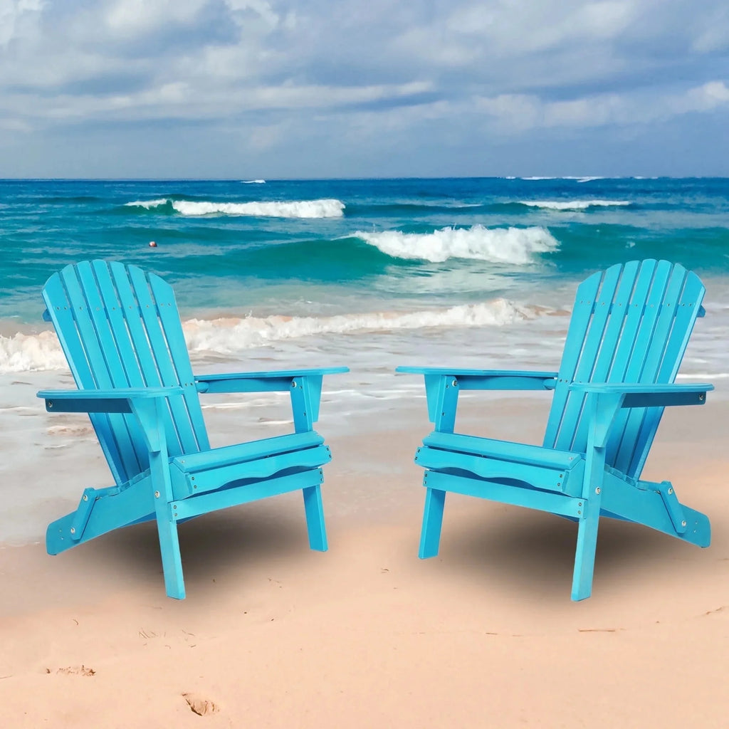 uhomepro Outdoor Adirondack Chairs Set of 2, Folding Fire Pit Chair, Weather Resistant Patio Lawn Chair for Outside Deck Garden Backyard Balcony, Gray