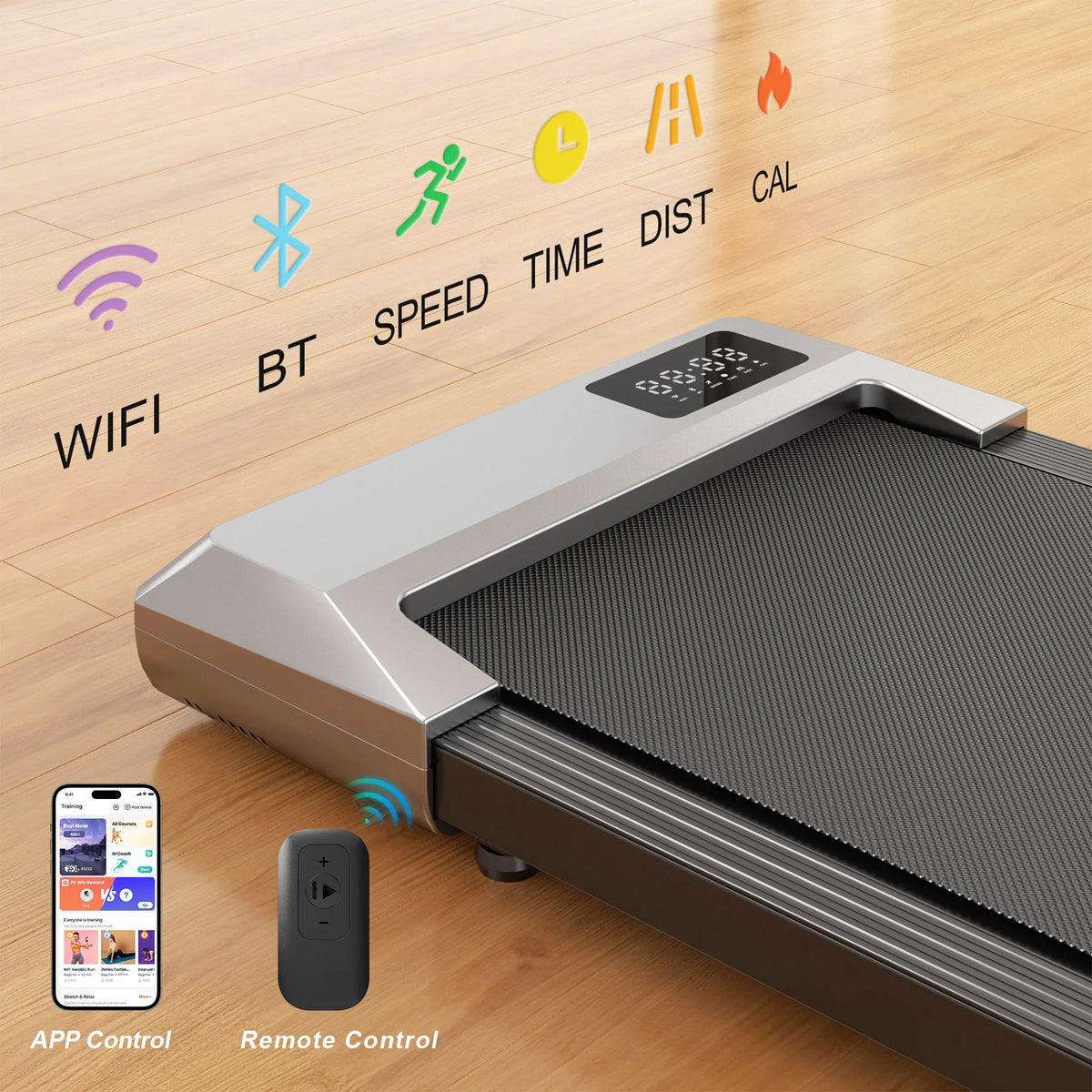 Walking Pad 2 in 1 Under Desk Treadmill, 2.5HP Low Noise Walking Pad Running Jogging Machine with Remote Control for Home Office, Lightweight Portable Desk Treadmill Installation Free