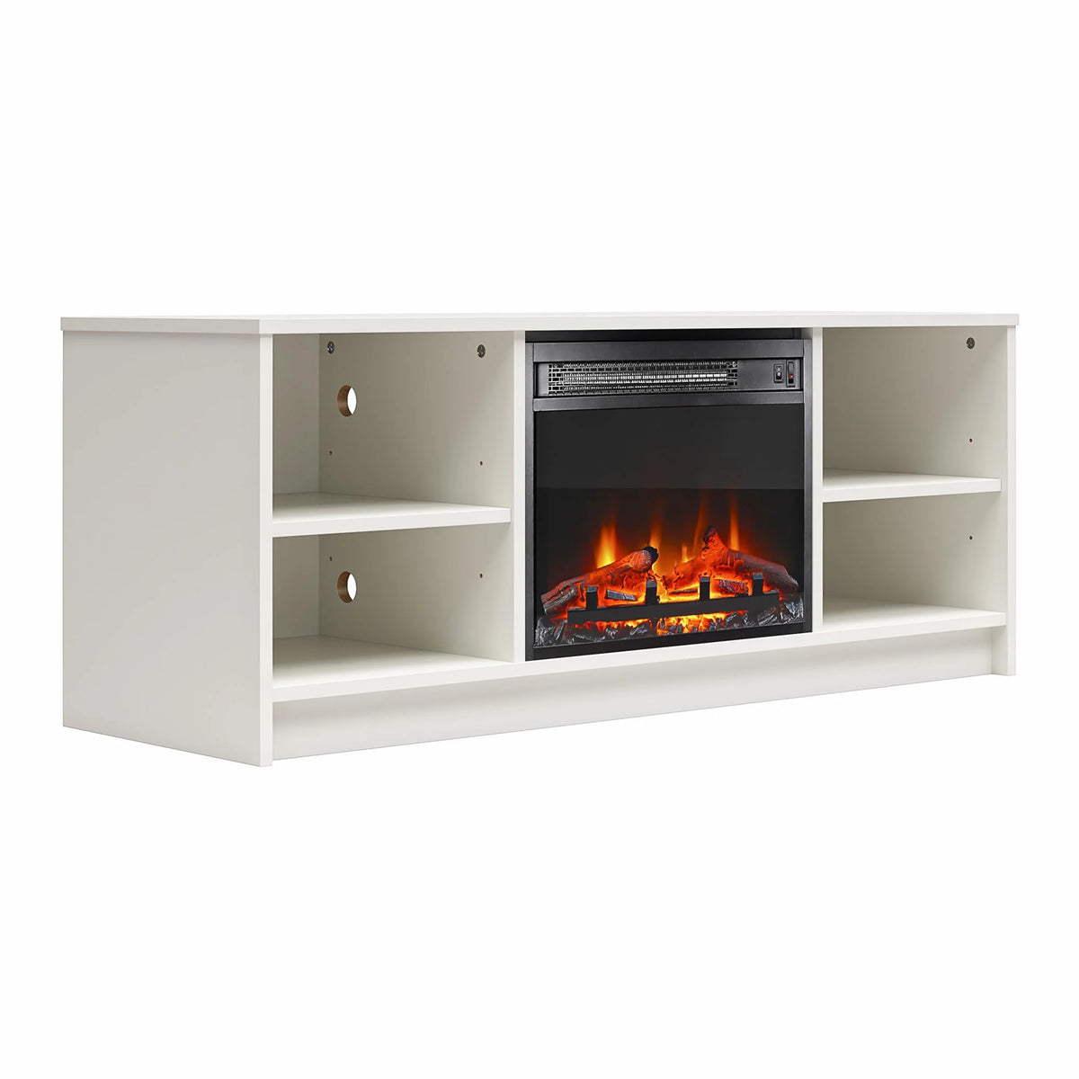 Mainstays Fireplace TV Stand, for TVs up to 55", Black Oak