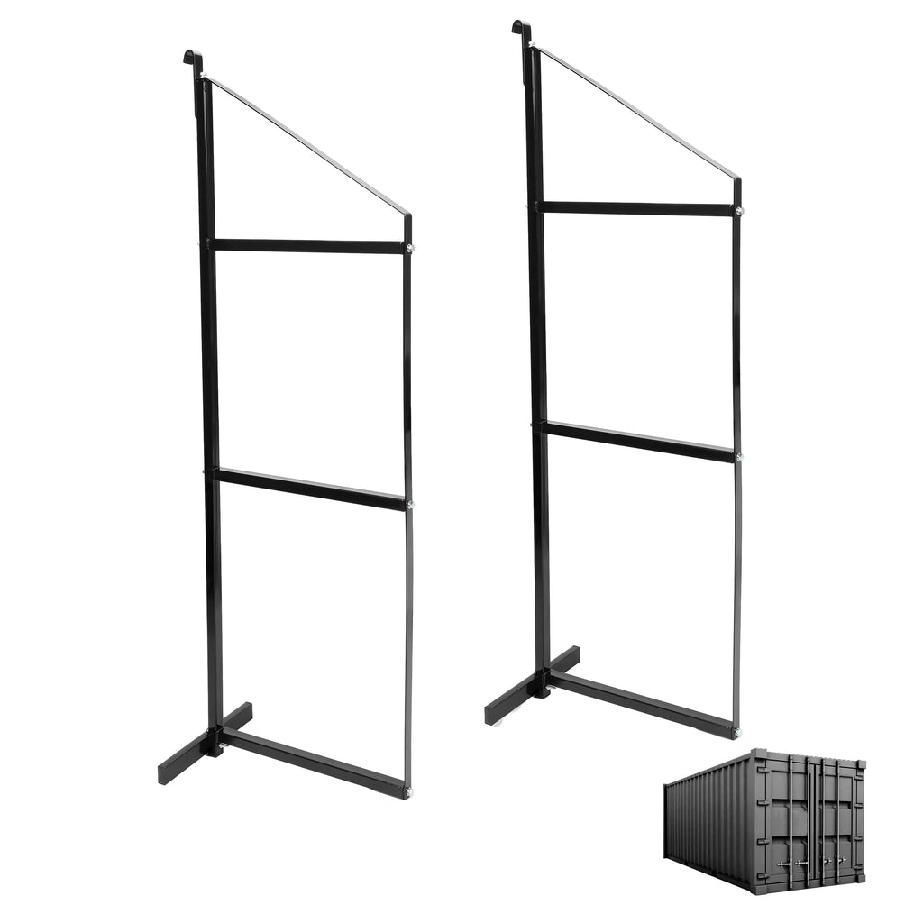 Kojem 4 Pack of 3 Tier Shipping Container Shelving Bracket 18" x 60" Universal for Heavy Duty Trailer Containers Cargo Shelf Hang & Hook Shelf Brackets Black