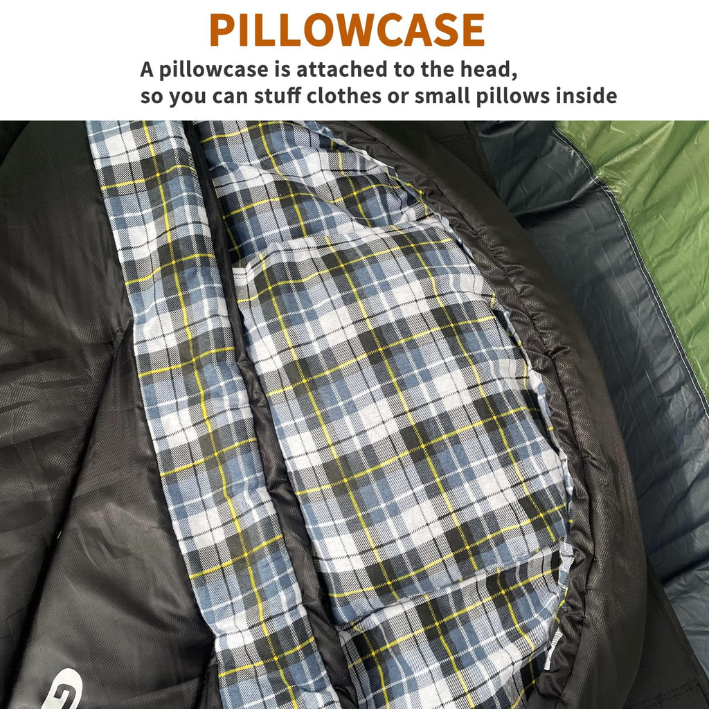 GEERTOP Flannel Sleeping Bag for Adults XXL, Large Wide Camping Sleeping Bag 4 Season, 0 Degree Sleeping Bag for Winter Cold Weathe