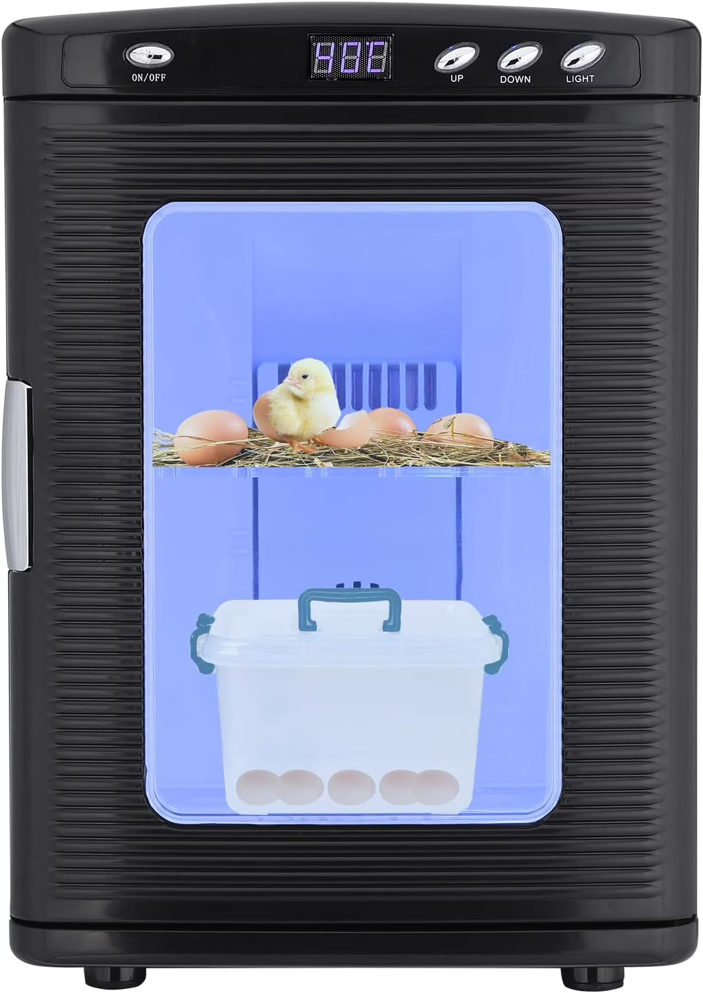 Garvee 25L Reptile Incubator for Hatching Eggs - Portable Scientific Laboratory Incubator, Temperature Controlled 10C-60C for Small Reptiles, Cooling and Heating Digital Incubator, 12V/110V Black