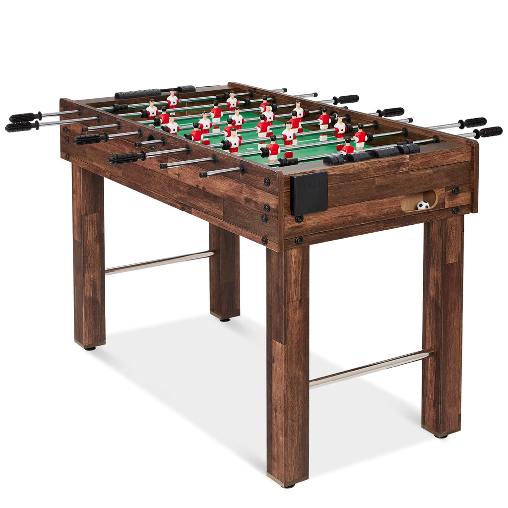 Best Choice Products 48in Competition Sized Foosball Table for Home, Game Room w/ 2 Balls, 2 Cup Holders - Light Brown