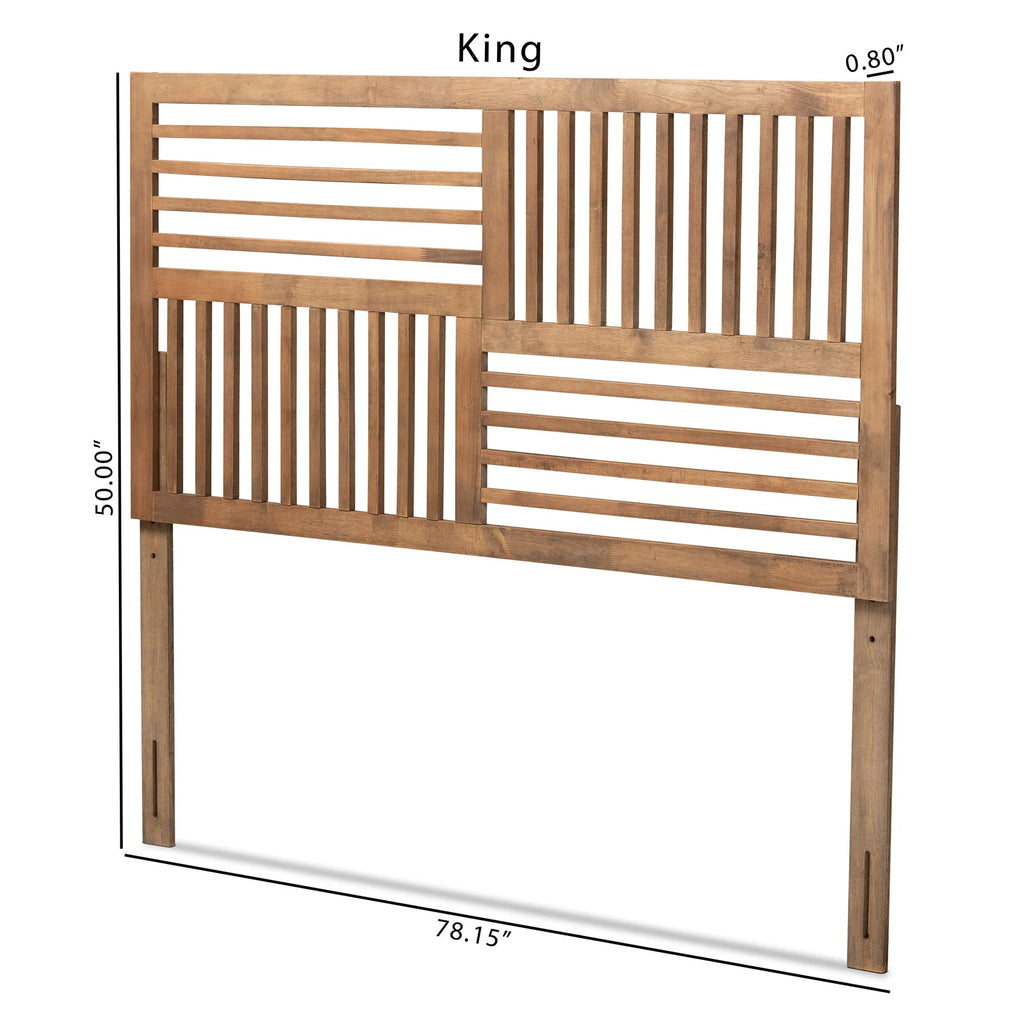 Baxton Studio Adler Contemporary/Modern Slat Back Support Wood Headboard, Full, Ash Walnut
