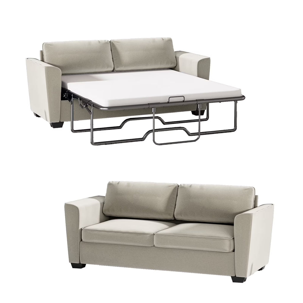 Mjkone Queen Pull Out Sofa Bed,Loveseat Sleeper Sofa with Mattress,2-in-1 Convertible Sleeper Couch,Dark Grey