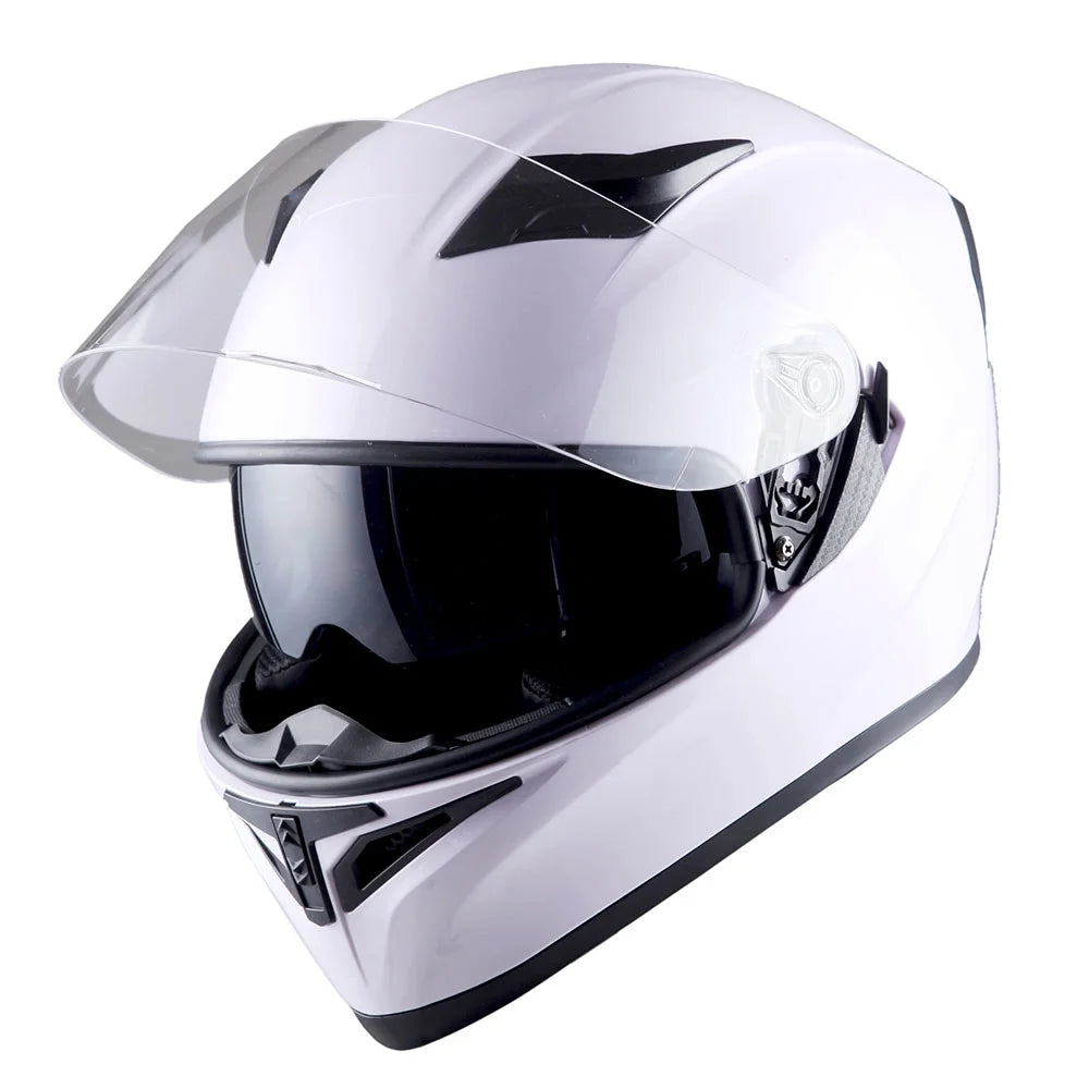 1Storm Motorcycle Modular Full Face Flip up Dual Visor Helmet + Spoiler + Motorcycle Bluetooth Headset: HJK316 Mechanic Red