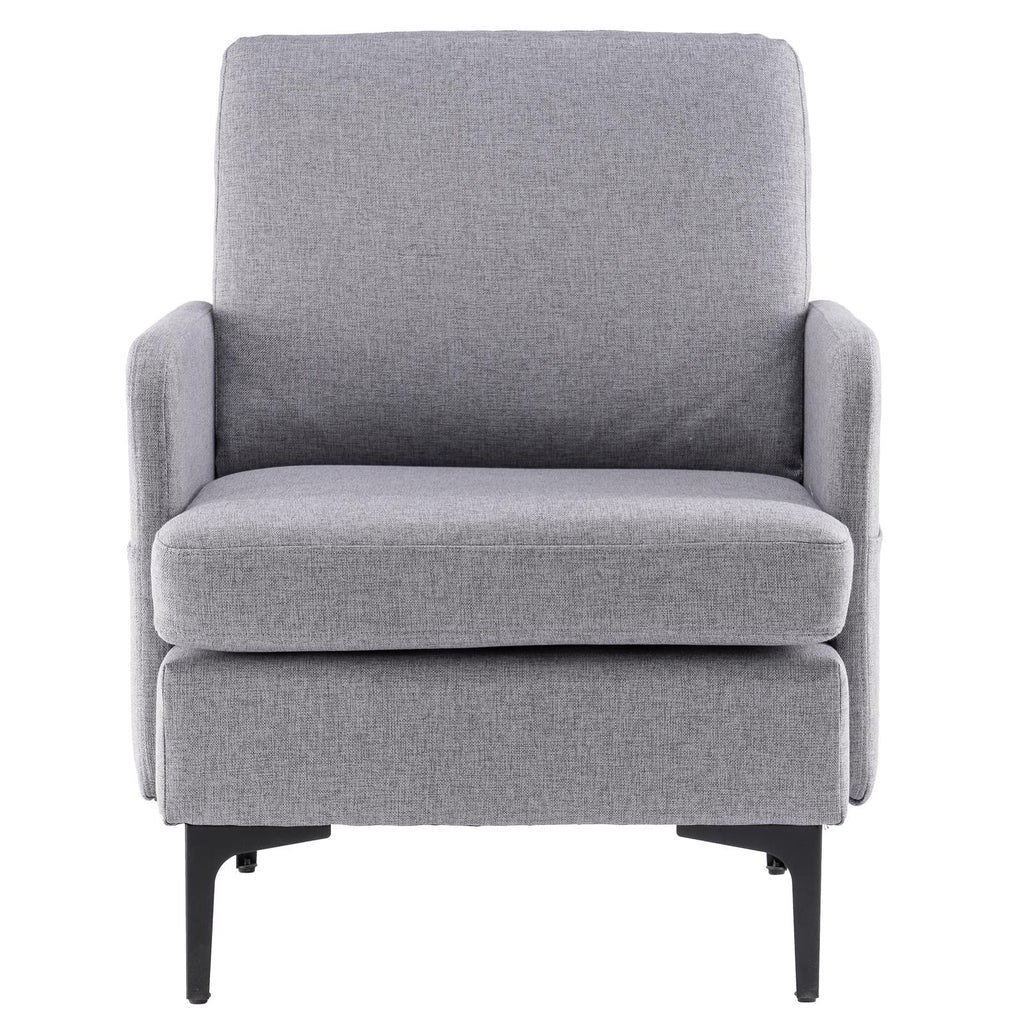 Ktaxon Fabric Accent Chair, Reading Armchair with Removable Cushion, Single Sofa with Extra Seat Depth for Living Room Bedroom Black