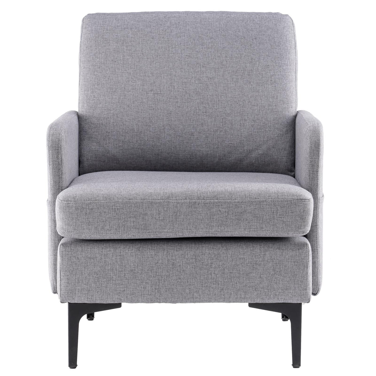 Ktaxon Fabric Accent Chair, Reading Armchair with Removable Cushion, Single Sofa with Extra Seat Depth for Living Room Bedroom Black