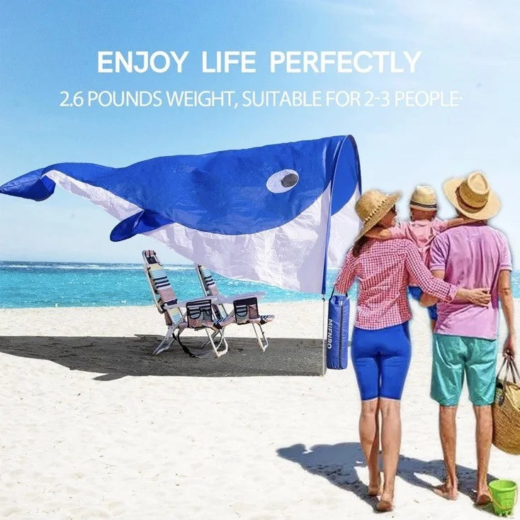 Portable Beach Shade Tent Wind Driven Lightweight 2.43 lbs for 2-3 People Blue