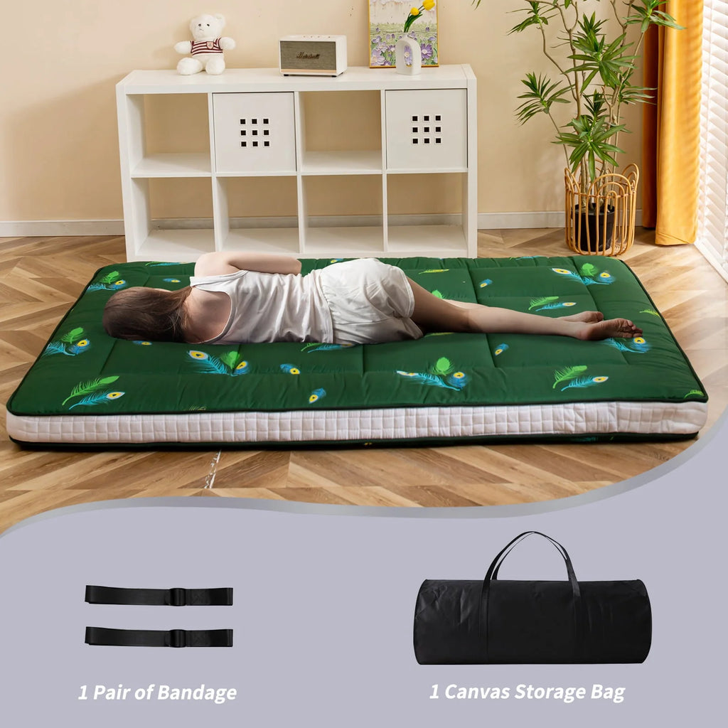 Extra Thick Futon Floor Mattress, Padded Japanese Folding Roll Up Mattress Sleeping Pad, Foldable Camping Portable Mattress Shikibuton