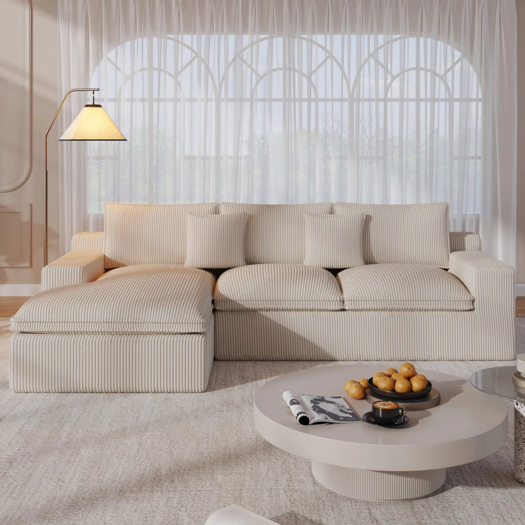 108 Modular Sectional Sofa, Cloud Sectional Couch with Deep Seat, Modern Modular L-Shape Sofa Couch with Chaise,Upholstered Couches for Living Room Bedroom