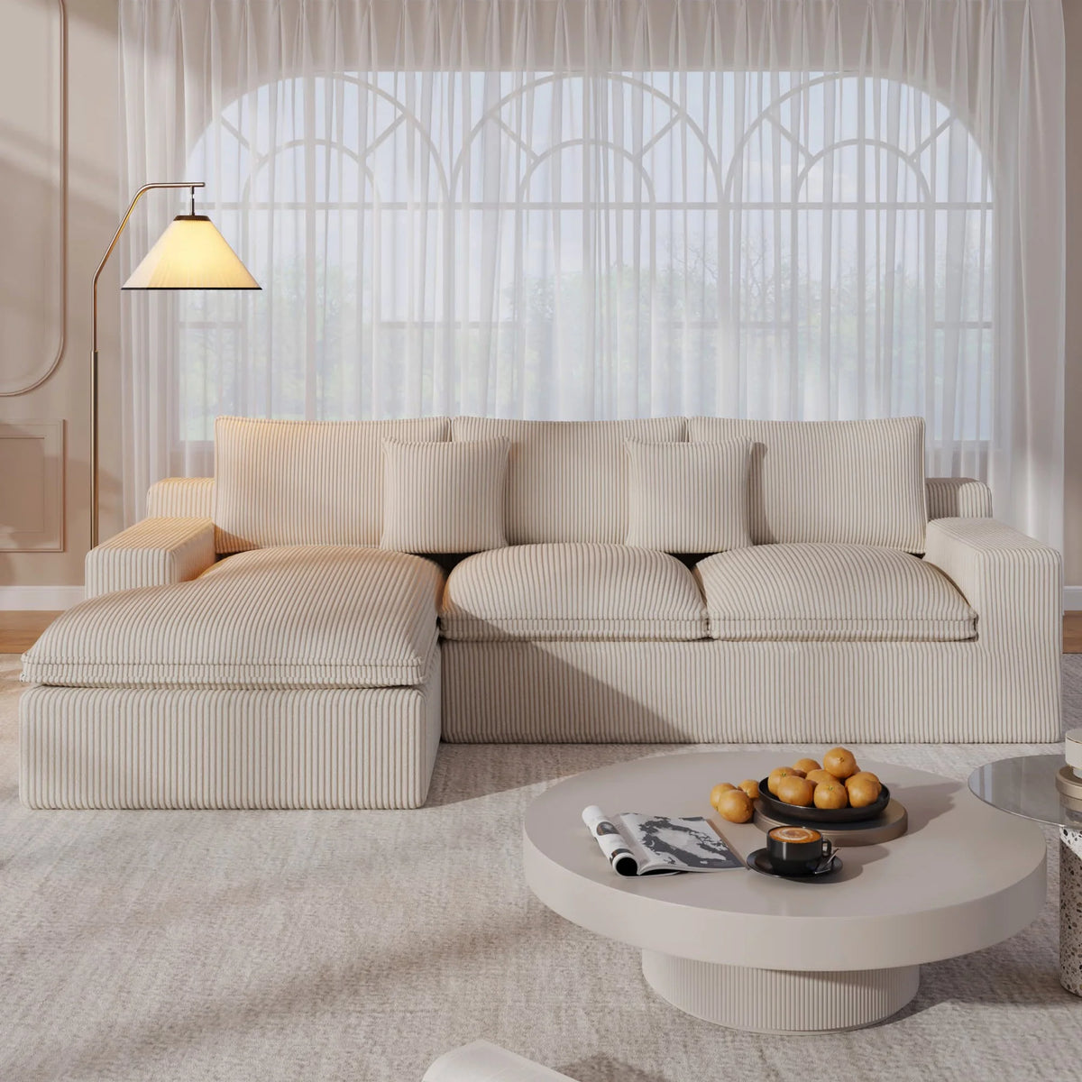 108 Modular Sectional Sofa, Cloud Sectional Couch with Deep Seat, Modern Modular L-Shape Sofa Couch with Chaise,Upholstered Couches for Living Room Bedroom