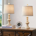 Oneach Resin Table Lamps Set of 2 20.5" Traditional Nightstand Lamps for Bedroom Living Room