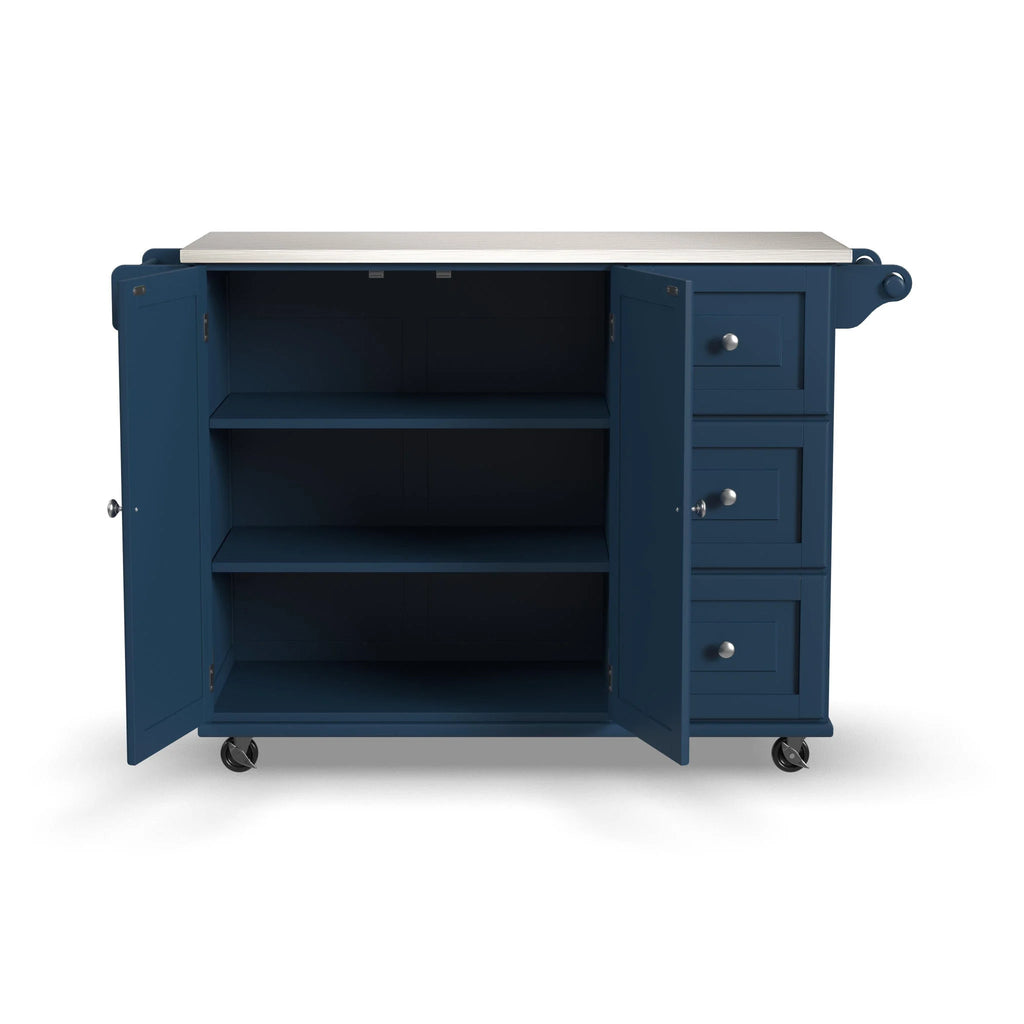 Homestyles Dolly Madison Engineered Wood Kitchen Cart in Sage Green/Nickel