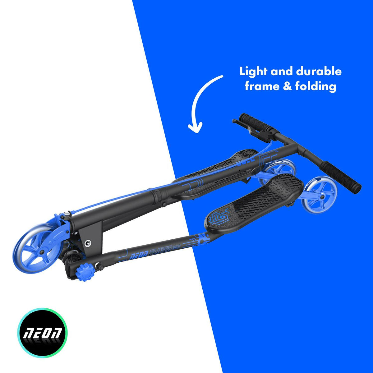 Yvolution Neon Fliker DLX Wiggle Kids Scooter with LED Wheels Blue Unisex