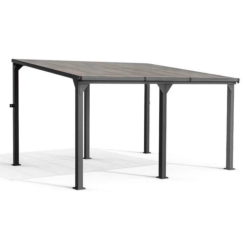 10 ft.10 ft. Hardtop Outdoor Gazebo Pergola Aluminum Framed with Sloping Pitched Roof for Garden, Patio