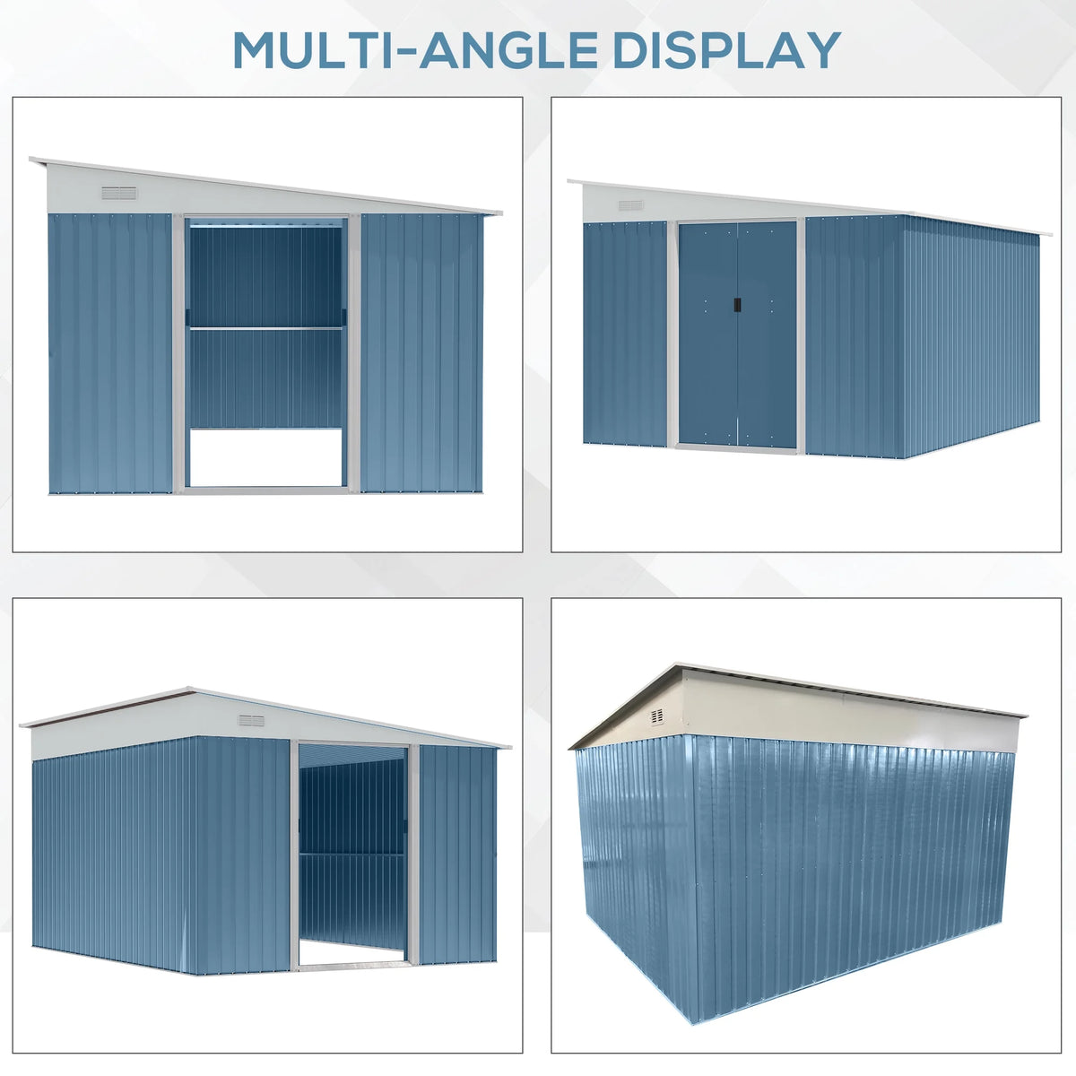 Outsunny Metal Outdoor Storage Shed with Lockable Doors, 3.3' x 3.4', Brown