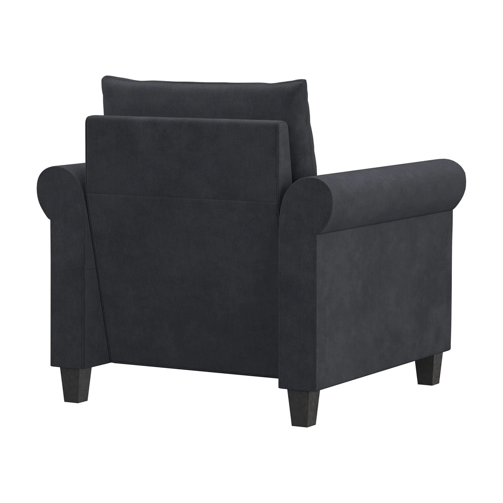 Lifestyle Solutions Fallon Armchair with Nail Head Trim, Gray Fabric