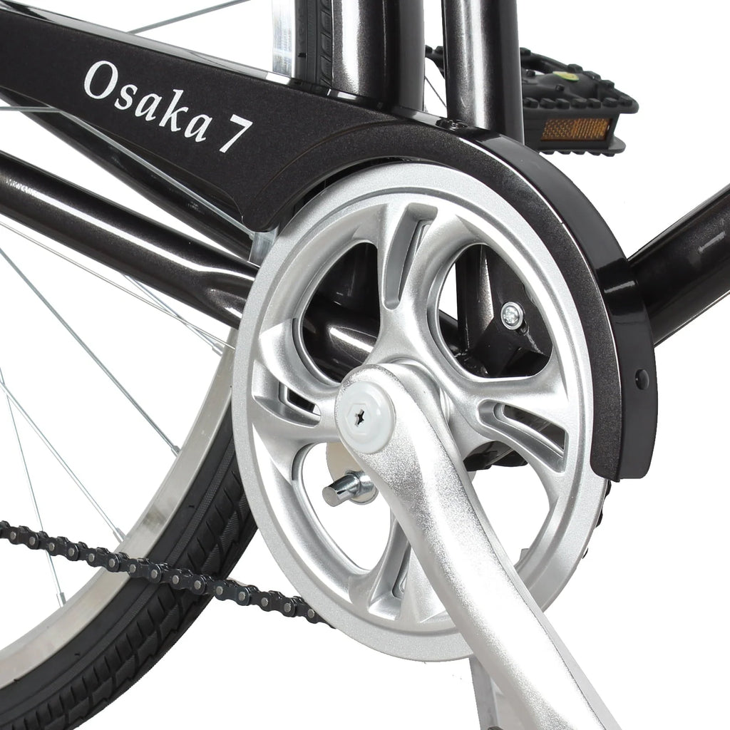 Tracer Osaka Men's Hybrid City Bike 21" Matte Black Steel Frame Shimano 7 Speed 28" Wheels Comfort Bike Urban Commuter