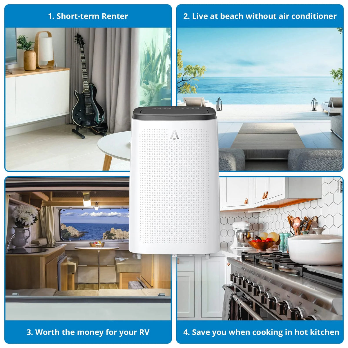 Danolapsi 14,000 BTU Portable Air Conditioners, 3-in-1 Free Standing Cooling AC Unit for Room up to 700 Sq. Ft, Compact AC Unit Air Cooler w/Fan & Dry Function, LED Display Air Conditioners with timer