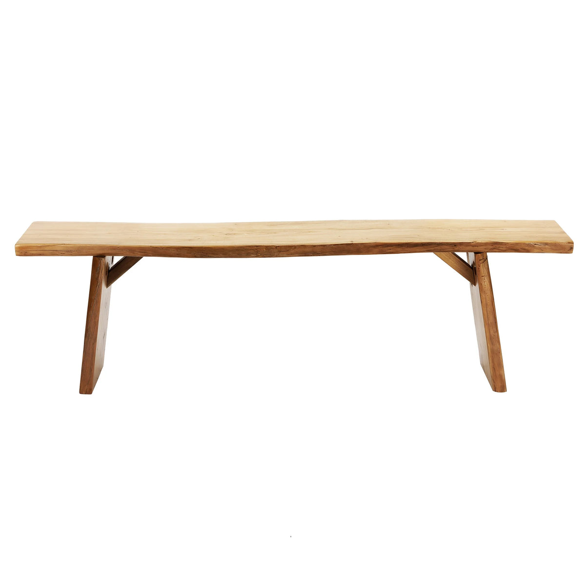 WILK Live Edge Wooden Dining Bench, Construction Farmhouse Kitchen Bench with Natural Wood for Home and Kitchen,Entryway Solid Wood Bench for  Dining Room,Living Room and Outdoor (63'' Long, Elm)