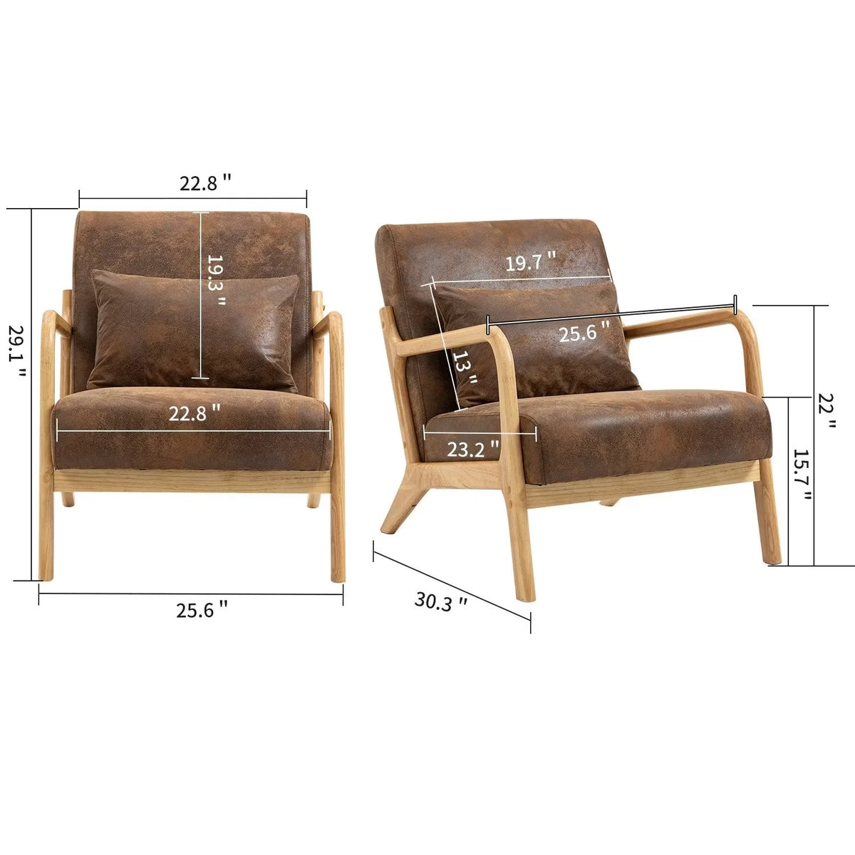 Modern Accent Chair, Upholstered Armchair with Wood Frame, Bronzing Cloth Single Sofa Chair with Lumbar Pillow for Living Room Bedroom Apartment, Orange