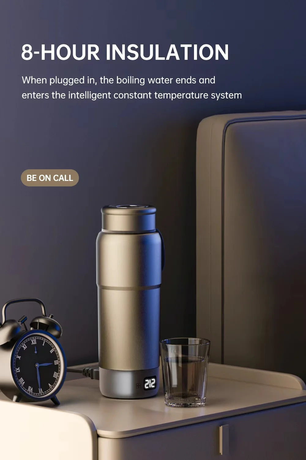 520ml Pure Titanium Portable Electric Kettle Travel Kettle Dual Voltage 100V-240V with Temperature Control, Lightweight, Leak-Proof, Fast Boil Mini Kettle for Travel, Office, Hotel, Camping