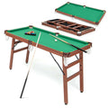Costway Folding Pool Table Set with Foldable Legs Adjustable Foot Levelers 2 Cues 2 Chalks