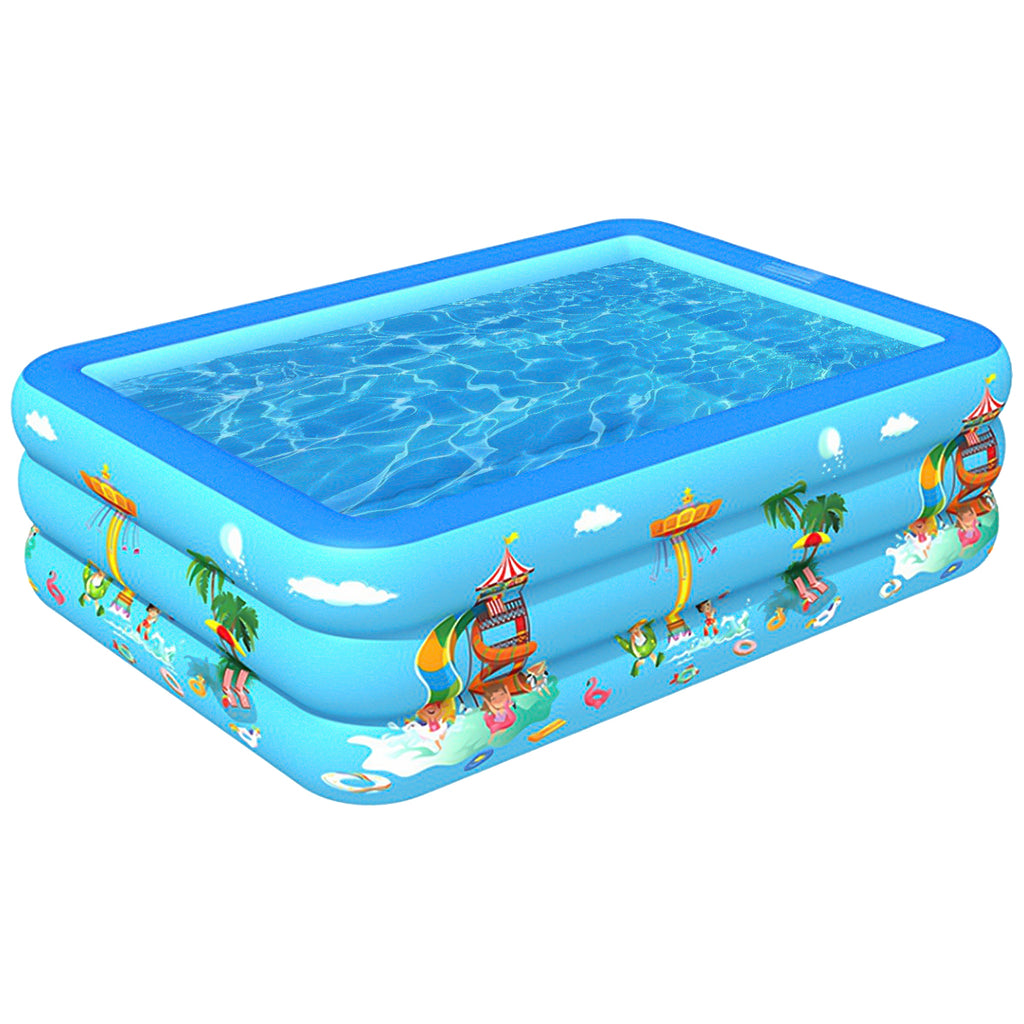 WARMOUNTS Inflatable Floating Dock, 8*6ft Air Inflatable Dock Platform, Non-Slip Water Island Float Raft with Rope Ladder for Ocean Lake River Boat