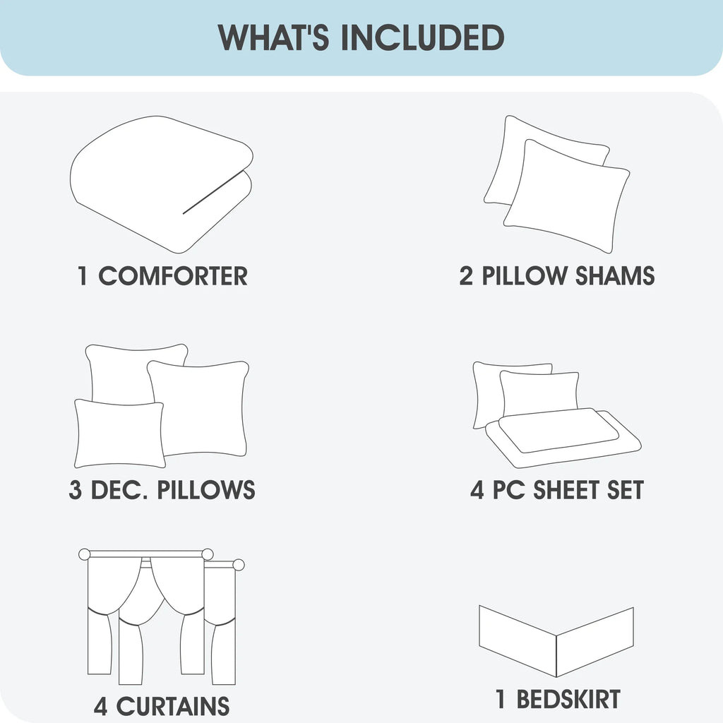 Lanco Black Silver Comforter Set , California King Size , 7 Pieces Fashion Jacquard Bedding Set
