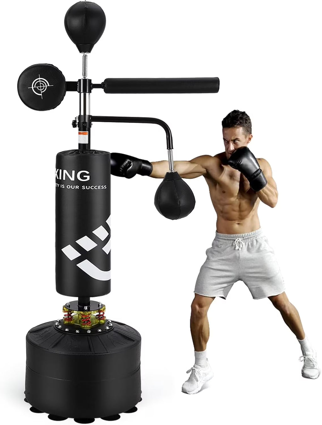 Yeshouse 5-in-1 Freestanding Punching Bag with Stand Adjustable Height Boxing Bag for Adults & Kids, Reflex Bar, Speed Bags, Hitting Target, Heavy Kickboxing Bag