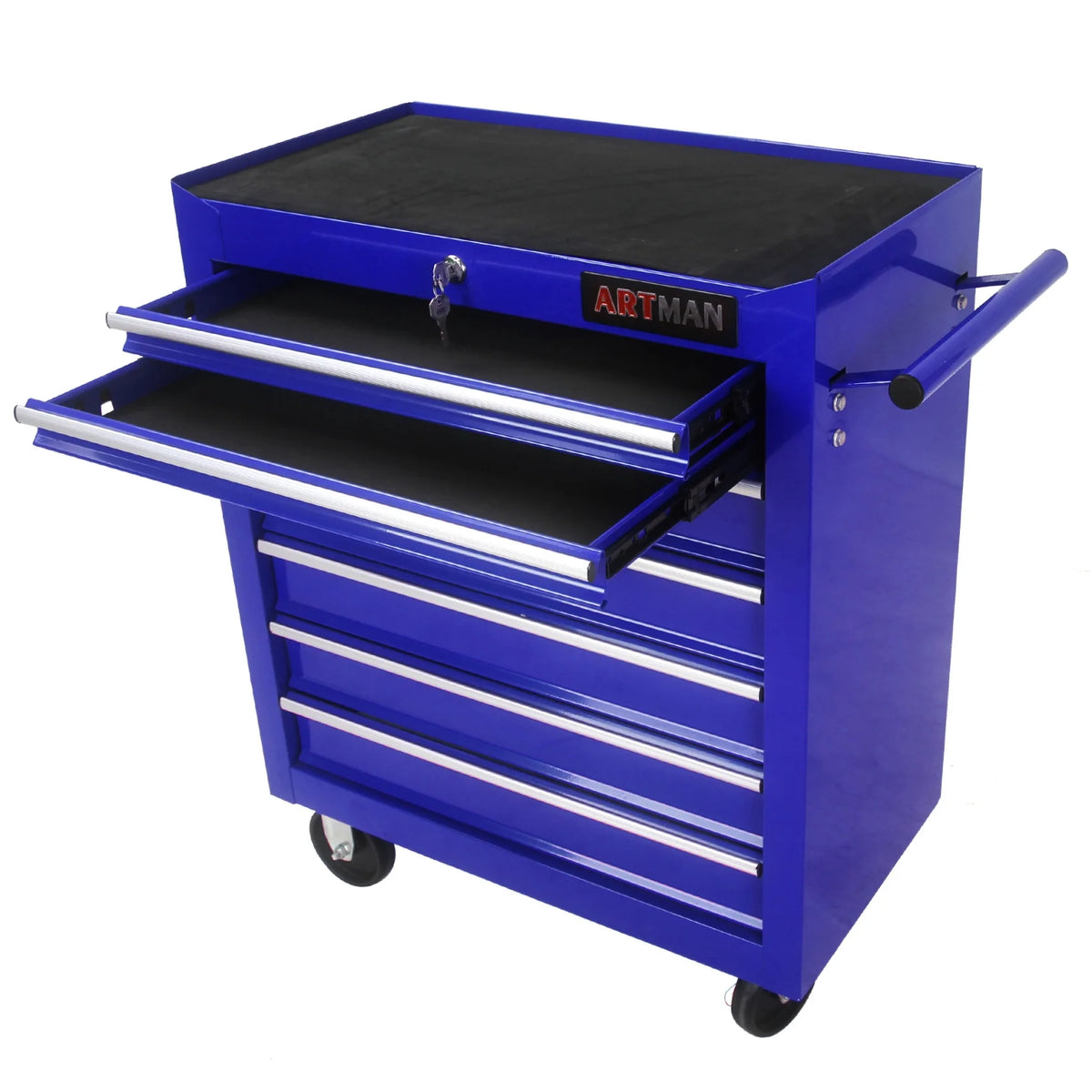 7-Drawer Rolling Tool Chest, Metal Tool Storage Organizer Cart with Locking System and Wheels, Multifunctional Mechanic Tool Cart for Garage, Warehouse, Workshop, Repair Shop, Red