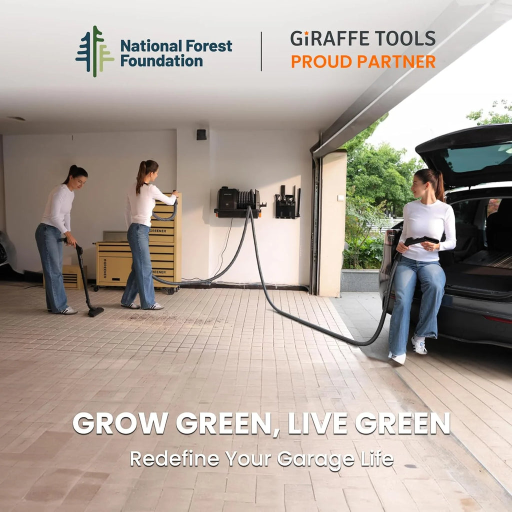 Giraffe Tools Wet Dry Vacuum Cleaner with 30FT Retractable Hose--Remote Control