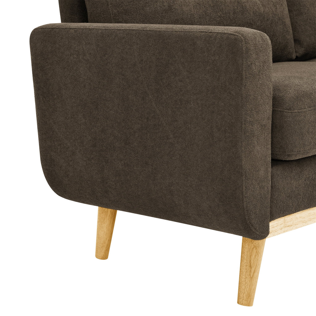 Aukfa 68" Small Sofa Couch Comfy Mid Century Modern Loveseat Sofa for Living Room Bedroom, Cream
