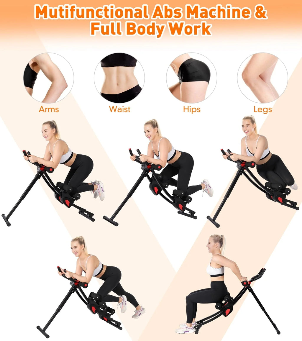 GIKPAL Fitness Ab Machine, 4 Adjustable Resistance Levels Ab Workout Equipment for Home Gym, Height Adjustable Ab Trainer,  Foldable Fitness Equipment.440lbs Weight Capacity