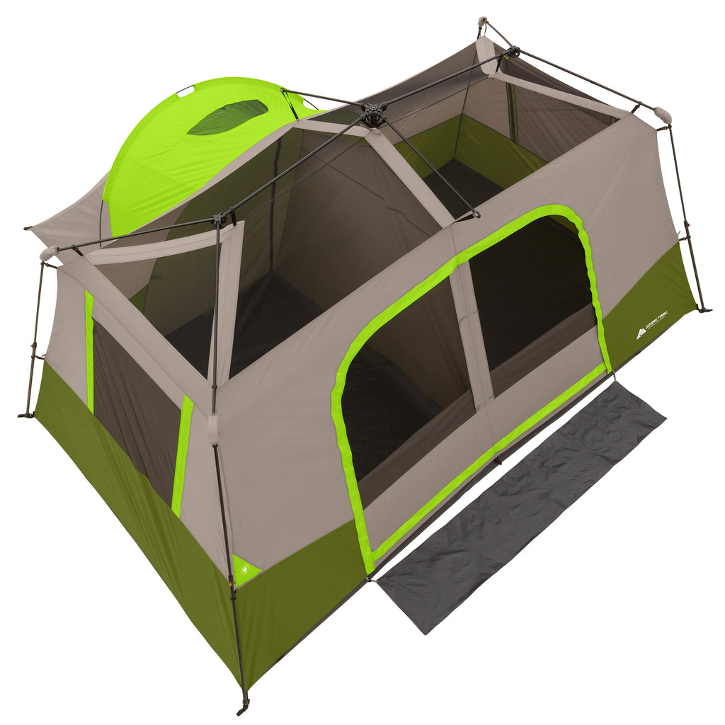 Ozark Trail 11-Person Instant Cabin Tent with Private Room 3-Room Family Camping Tent with Awning