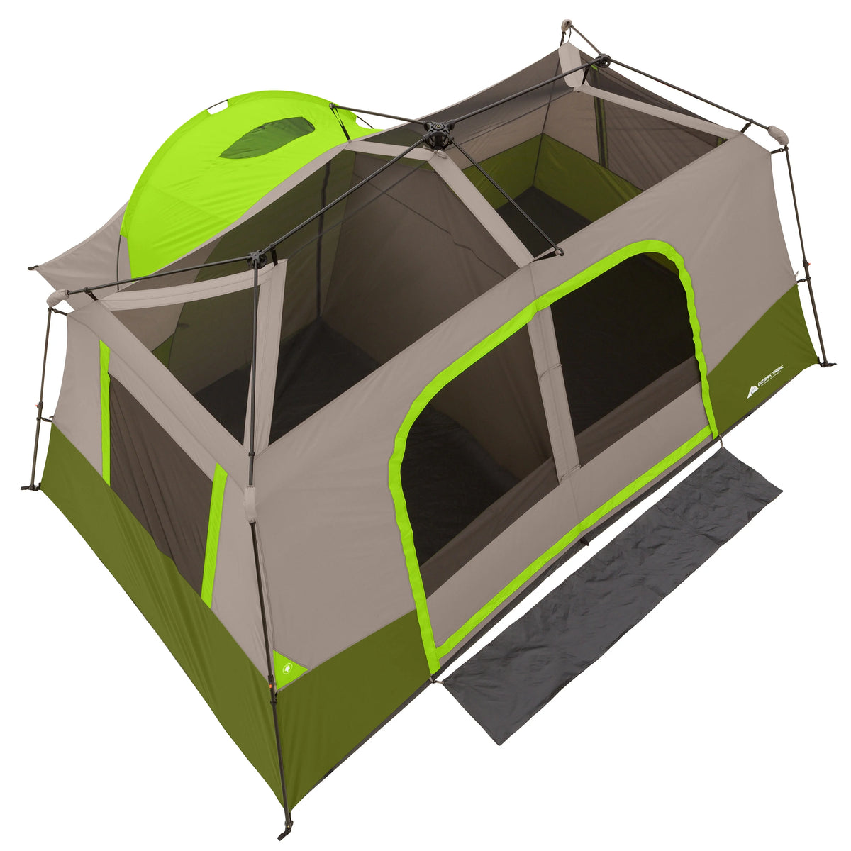 Ozark Trail 11-Person Instant Cabin Tent with Private Room 3-Room Family Camping Tent with Awning