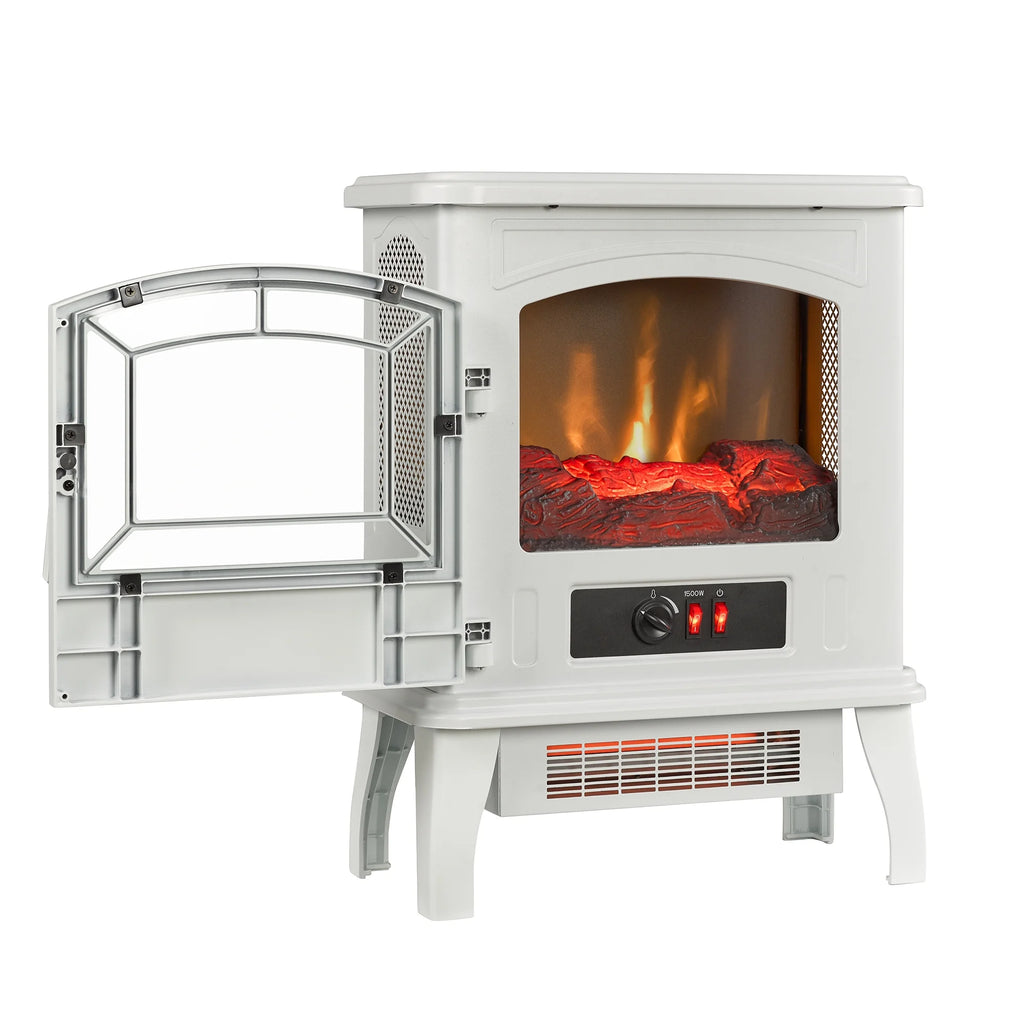 ClassicFlame 17.5"W Infrared Quartz Electric Stove Heater, Insignia Blue