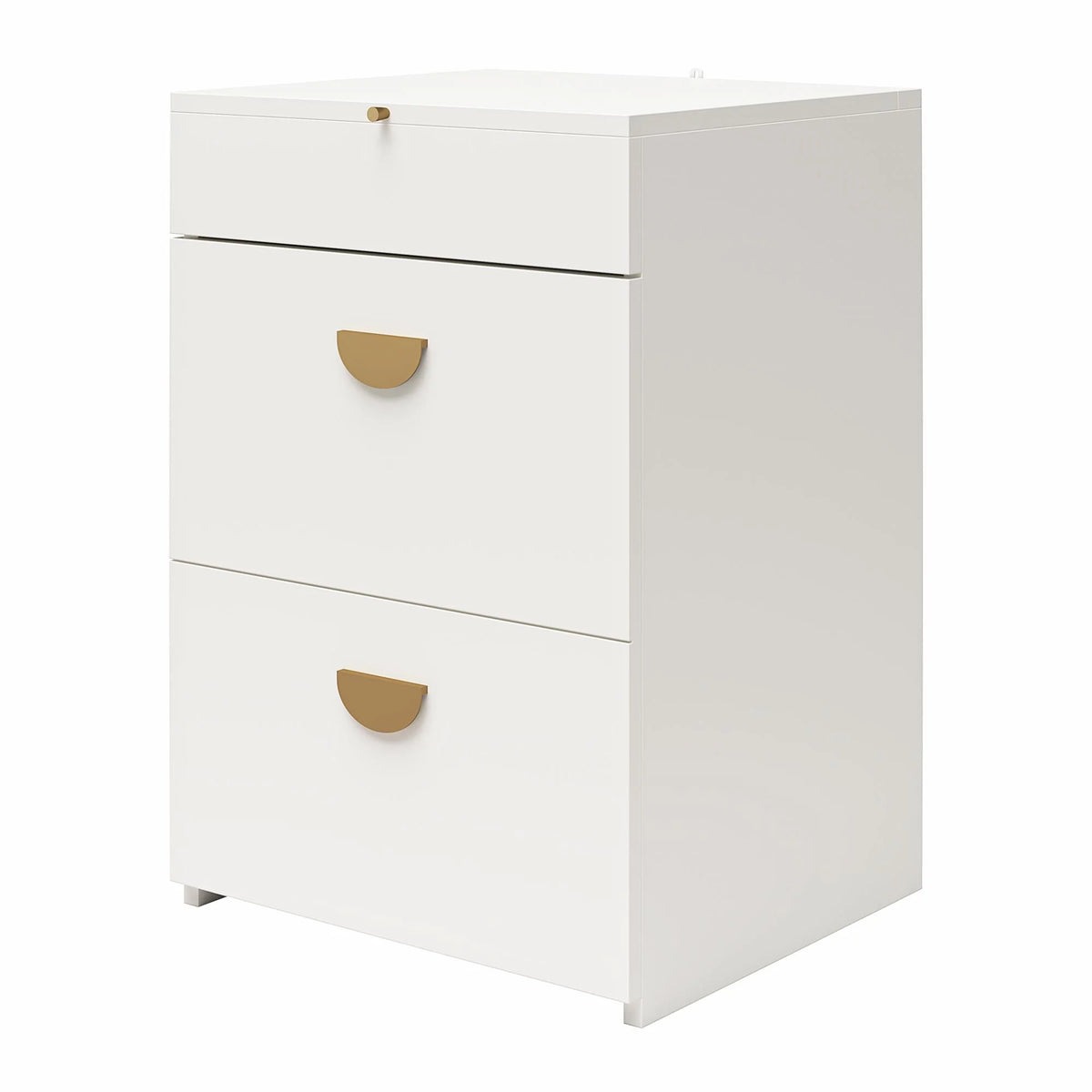 Ameriwood Home Compact 3-in-1 Vanity Set, Makeup Storage Desk & Stool, Mirror w/ LED lights & USB Charging Station, White