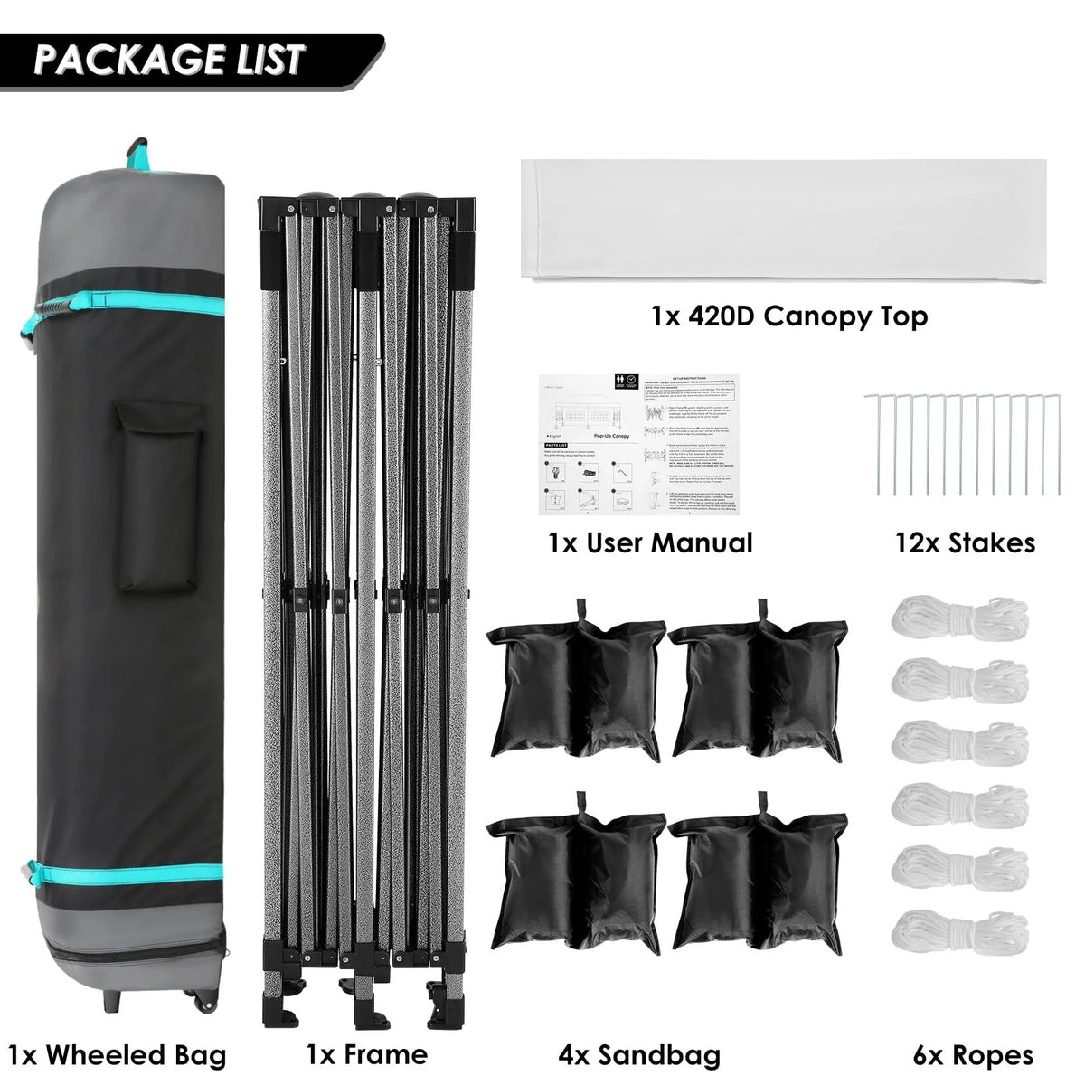 COBIZI 10x15ft Pop up Canopy, Heavy Duty Party Canopy Waterproof Commercial for Outdoor,Black