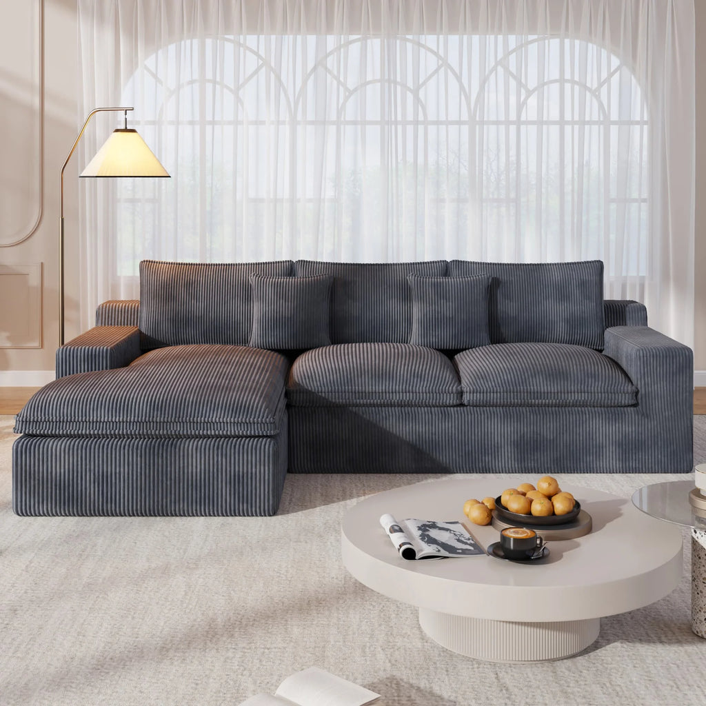 108 Modular Sectional Sofa, Cloud Sectional Couch with Deep Seat, Modern Modular L-Shape Sofa Couch with Chaise,Upholstered Couches for Living Room Bedroom