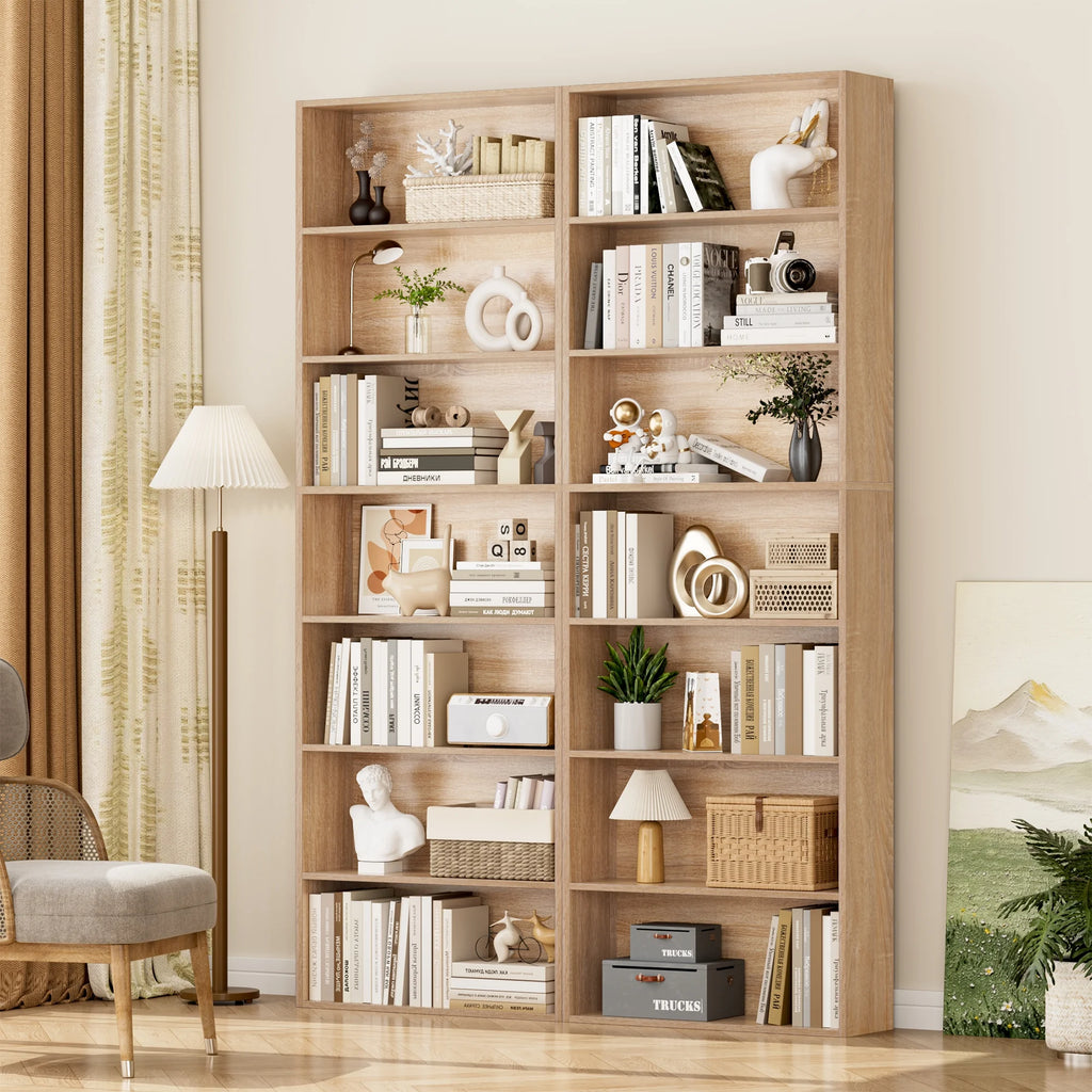Homfa 82" Tall Bookcases, Freestanding Display Storage Shelves, 7-Tier Open Bookshelf for Home Office Living Room Bedroom, White