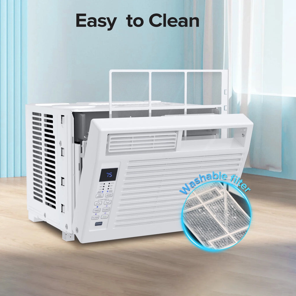 KISSAIR 10,000 BTU U Shaped Window Air Conditioner with Remove Control , for Room AC Unit 6 Modes &3 Fan Modes , Cools up to 450 Sq. Ft