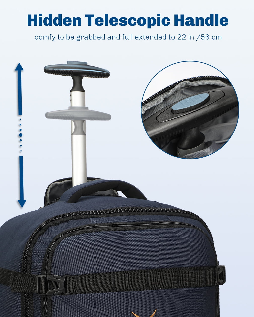 Hynes Eagle 22" Hybrid Carry-On Luggage, Softside Rolling Backpack, Grey