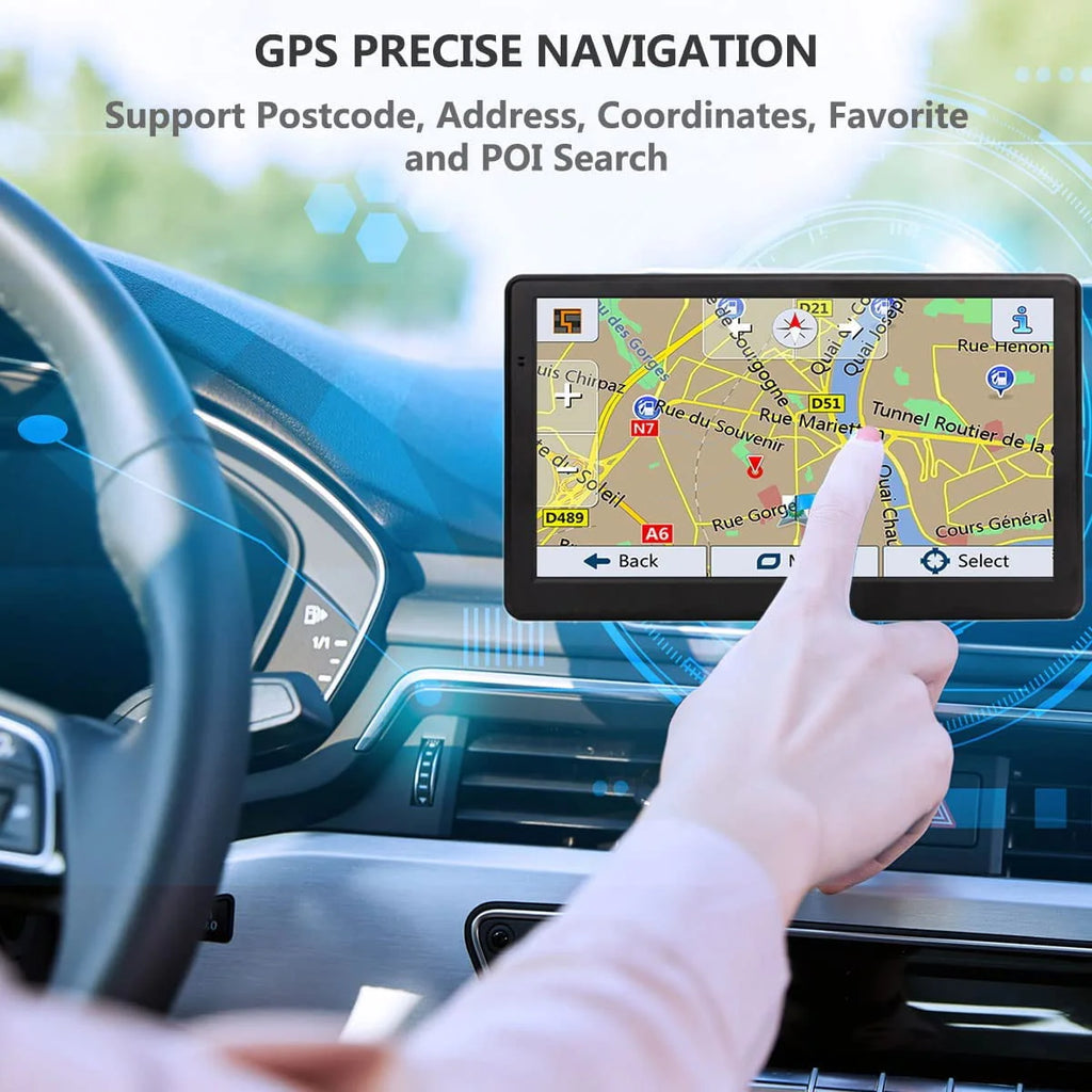 GPS Navigation for Car Truck GPS,7 Inch Touchscreen Car GPS Navigator 8GB 256M with Voice Guidance Spoken Turn Direction Reminding GPS for Car,Lifetime Free Map Update