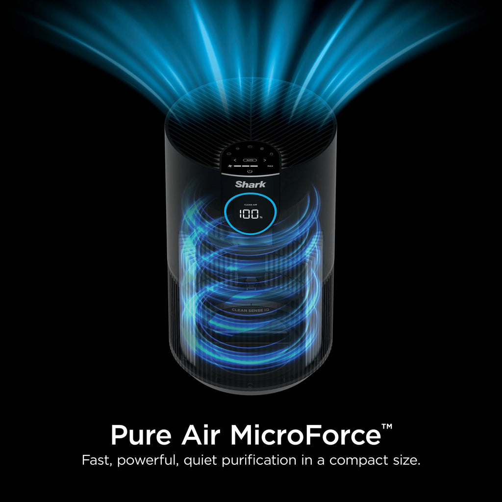 Shark Air Purifier with Nanoseal HEPA, Cleansense IQ, Odor Lock, Cleans up to 500 Sq. ft, Charcoal Grey, HP100