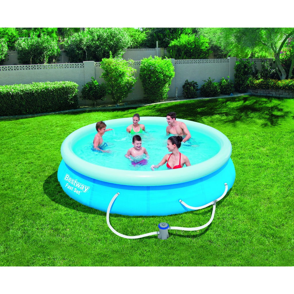 Bestway - Fast Set Outdoor Swimming Pool Set, 12 feet x 30 inches (Includes Pool & Filter Pump)