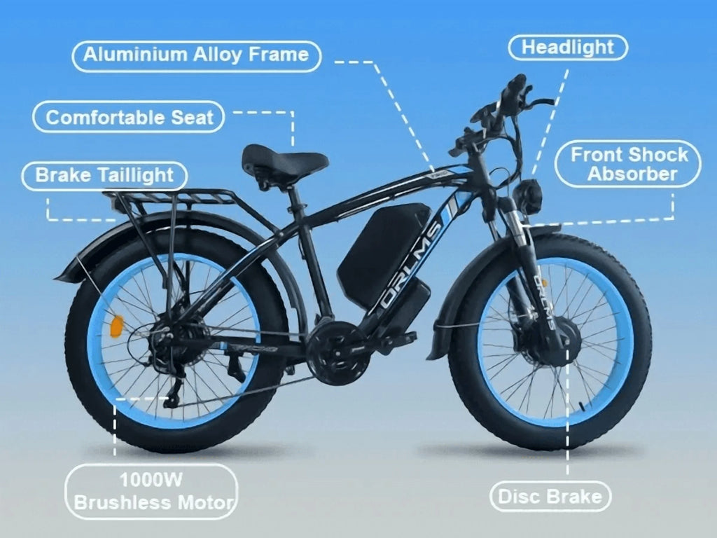 (US in Stock) 5000W Peak Dual Motor Electric Bike for Adults , 60V 25AH Removable Battery Ebike , 50MPH AWD 21-Speed Mountain Snow E-Bike with 26" x 4.0 Fat Tire, Long Range Mountain Off-Road EBikes