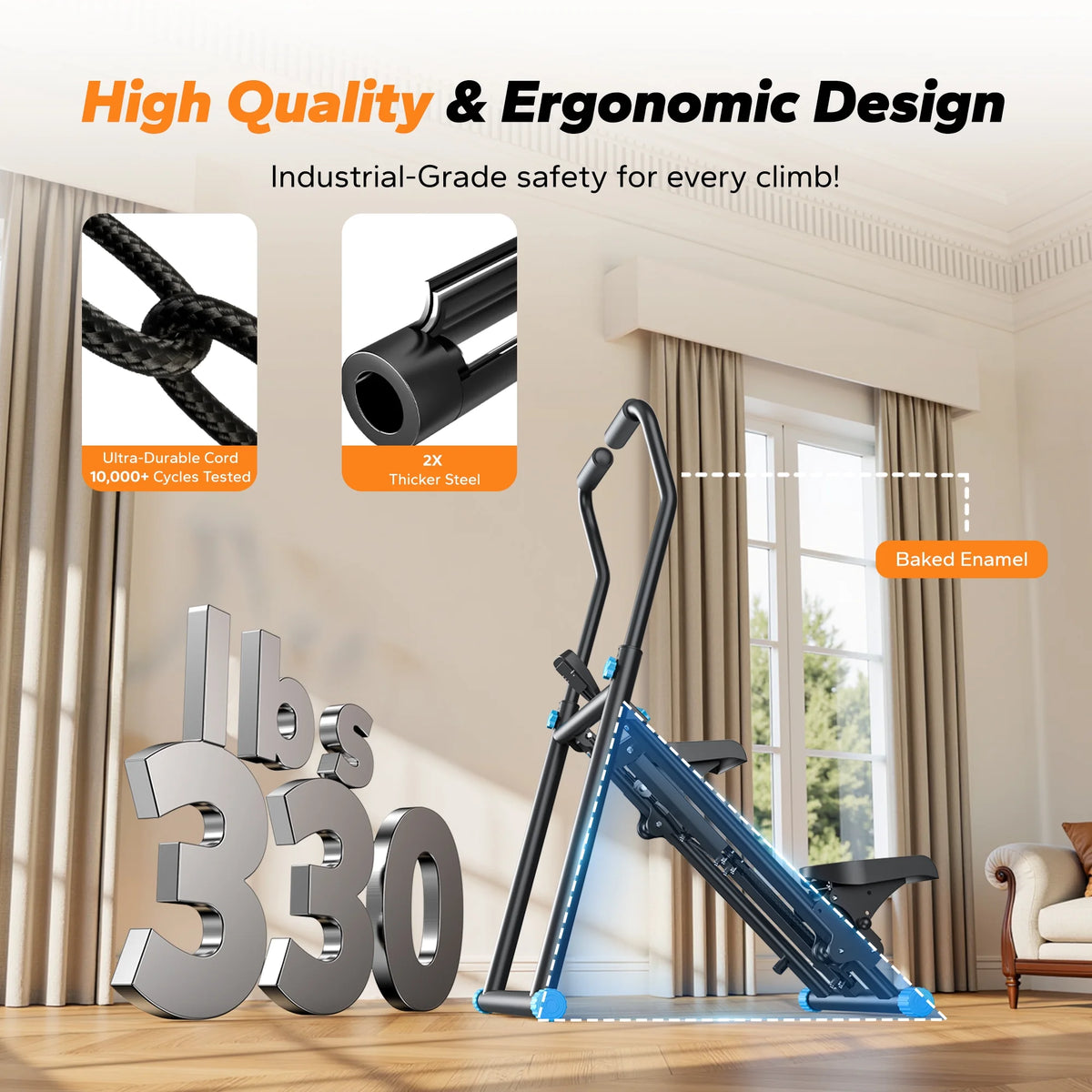 MERACH Stair Stepper for Home Compact Foldable Vertical Climber - Full-Body Workout Stepper, Home Gym Cardio Exercise Equipment
